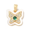 Brass Micro Pave Cubic Zirconia Pendants KK-Q030-01A-G-1