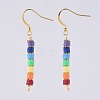 Handmade Polymer Clay Heishi Beads Dangle Earrings EJEW-JE03566-1