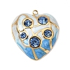 304 Stainless Steel & Enamel & Rhinestone Pendants SA-CBAA9A2-07G-05-1