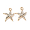 Alloy Crystal Rhinestone Pendants X-PALLOY-E775-16G-1