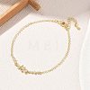 Brass Pave Clear Cubic Zirconia Link Bracelets KK-CBA6980-22G-1
