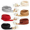 6Pcs 6 Colors Imitation Leather Braided Chain Belts with Imitation Pearl AJEW-CP0001-81-1