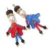 2Pcs Glass Seed Bead and Acrylic Big Pendants PALLOY-MZ01290-2