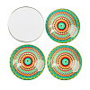 Mosaic Printed Glass Half Round/Dome Cabochons GGLA-N004-18mm-G-3