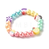 Opaque Acrylic Beads Stretch Bracelet Sets for Kids BJEW-JB06403-4