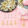50Pcs 5 Style Glass & Alloy Pendant Decorations HJEW-FS00076-6