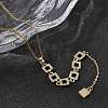 Brass Micro Pave Clear Cubic Zirconia Geometric Pendant Y Tassel Necklaces NJEW-P350-01C-G-3