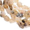 Raw Rough Natural Gold Rutilated Quartz Beads Strands G-A322-B08-01-3