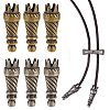 6Pcs 2 Colors Brass Cord End KK-OC0001-62-1