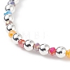 4Pcs 4 Color Glass & Synthetic Hematite Round Beaded Stretch Bracelets Set BJEW-JB08944-7