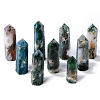 Natural Moss Agate Pointed Prism Bar Home Display Decoration G-PW0007-104D-1