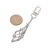 Stainless Steel Braided Chain Macrame Pouch Empty Stone Holder Pendant Decorations HJEW-JM02056-3