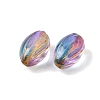 Baking Paint and Golden Metal Enlaced Glass Beads GL-CBA1477-08C-2