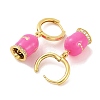 Bell Brass & Enamel Hoop Earrings for Women EJEW-U015-25G-2