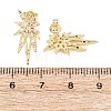 Star Brass Micro Pave Clear Cubic Zirconia Stud Earrings EJEW-D351-08G-3