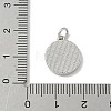 Brass Pave Natural Shell Flat Round with Letter Charms KK-Z115-13P-A-3