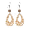Bohemian Wood & Rattan Wood Woven Dangle Earrings WG21945-03-2