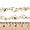 Brass Enamel Evil Eye Link Chain Necklaces NJEW-G183-01G-03-5