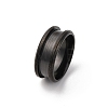 201 Stainless Steel Grooved Finger Ring Settings STAS-TAC0001-10A-B-1