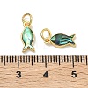 Natural Paua Shell Fish Charms KK-F926-04A-3