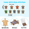  32pcs 8 colors Printed Alloy Connector Charms ENAM-TA0001-57-10