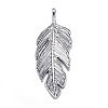 Tibetan Style Alloy Leaf Big Pendants X-PALLOY-A15448-AS-1