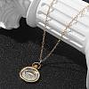 Brass Twelve Constellations Tarot Pendant Necklaces NJEW-Q006-01A-G-5