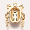 Brass Micro Pave Cubic Zirconia Pendants X-ZIRC-K078-04G-2