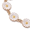 4Pcs 4 Styles Daisy Flower Alloy Enamel Charm Bracelet Sets BJEW-JB10546-4