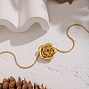 Minimalist 304 Stainless Steel Rose Flower Pendant Round Snake Chain Necklaces for Women KV0581-3