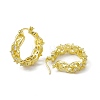 Rack Plating Brass Clear Cubic Zirconia Hoop Earrings for Women EJEW-M213-34G-2