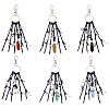 6Pcs 6 Styles Alloy Bell Key & Natural Mixed Stone Bullet Pendant Decorations HJEW-FH00324-1