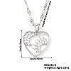 Gorgeous Brass Micro Pave Clear Cubic Zirconia Heart with Moon Sun Pendant Elegant Fashion Necklaces SS6030-2-2