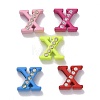 Spray Painted Zinc Alloy Slide Charms ALRI-WH0005-13X-1