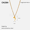 304 Stainless Steel Arabic Initial Letter Pendant Necklaces FS-WG7B6CA-14-1