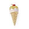 Ice Cream Alloy Rhinestone Lapel Pins for Backpack Clothes JEWB-H032-04G-2