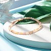 Natural Pink Opal Round Beaded Stretch Bracelet BJEW-JB07744-2