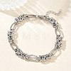 Unisex 304 Stainless Steel Byzantine Chains Bracelets BJEW-G790-05P-1
