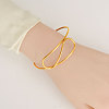 Exaggerated 304 Stainless Steel Open Cuff Bangles PA0789-2-4
