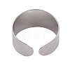 304 Stainless Steel Textured Open Cuff Rings for Women RJEW-G285-67P-3