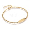 Ion Plating(IP) 304 Stainless Steel ID Bracelets BJEW-L637-11-G-1