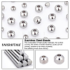 Unicraftale 40Pcs 2 Style Textured 304 Stainless Steel Beads STAS-UN0037-81B-5