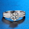 925 Sterling Silver Rhinestones Finger Rings for Women WGFFDD0-20-1