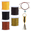 5 Rolls 5 Colors Nylon Chinese Knot Cord NWIR-PH0002-53-1