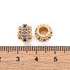 Brass Micro Pave Cubic Zirconia European Beads KK-H513-06G-3