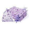 Flower Printed Organza Drawstring Bags OP-TAC0003-03-2