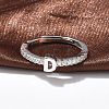 S925 Sterling Silver Adjustable Letter Rings for Women RJEW-M068-01P-D-4