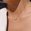 304 Stainless Steel Cable Chain Dog Pendant Necklaces for Women WG989BE-02-2
