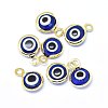 Handmade Evil Eye Lampwork Charms KK-F764-13G-04-2