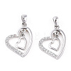 Rhodium Plated 925 Sterling Silver Micro Pave Clear Cubic Zirconia Pendants STER-T007-49P-1
